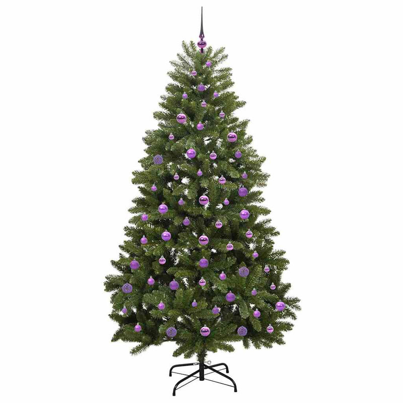 Brad de Crăciun artificial 210 cm 300 LED-uri Alb cald Verde