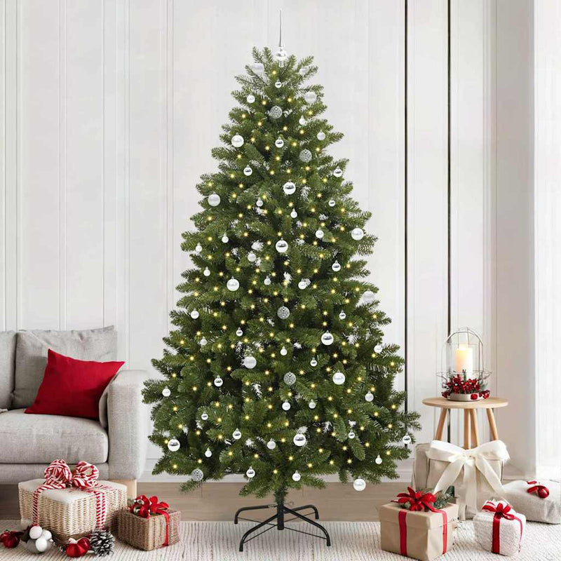 Brad de Crăciun artificial 240 cm 300 LED-uri Alb cald Verde