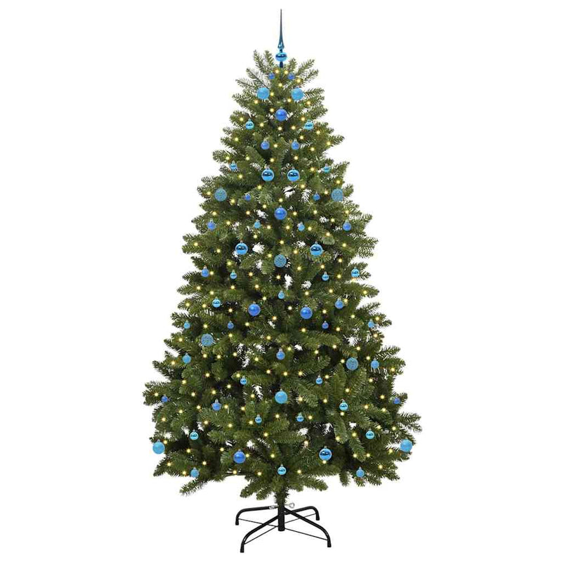 Brad de Crăciun artificial 240 cm 300 LED-uri Alb cald Verde