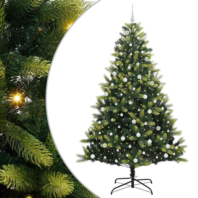 Brad de Crăciun artificial cu ramuri articulare 300 LEDs Verde