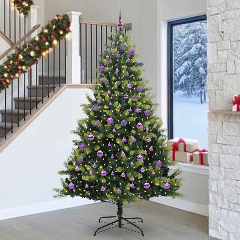 Brad de Crăciun artificial cu ramuri articulare 300 LEDs Verde