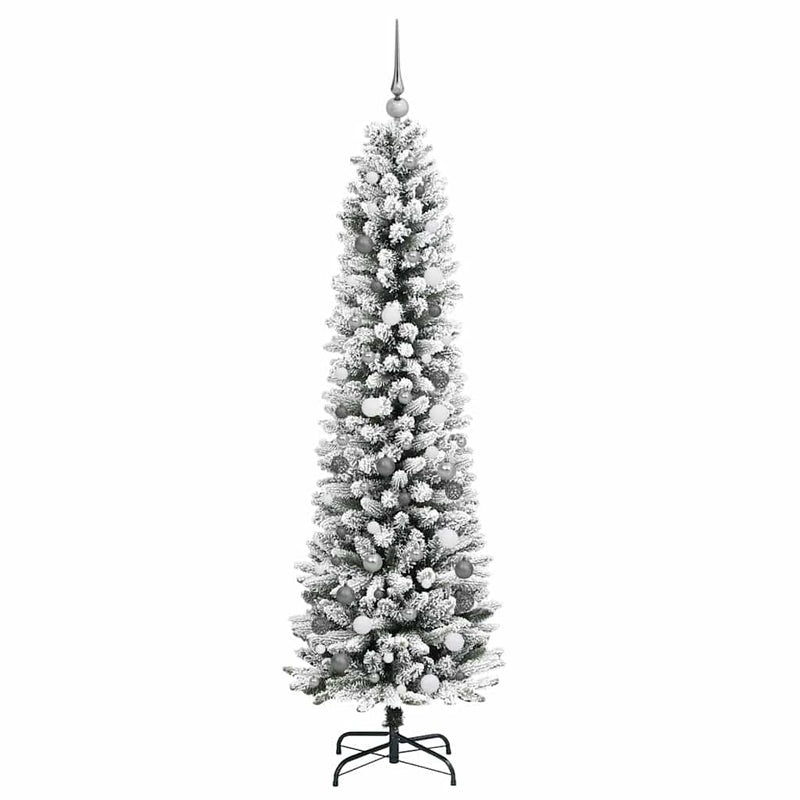 Brad de Crăciun artificial Alb 210 cm PVC și metal și plastic