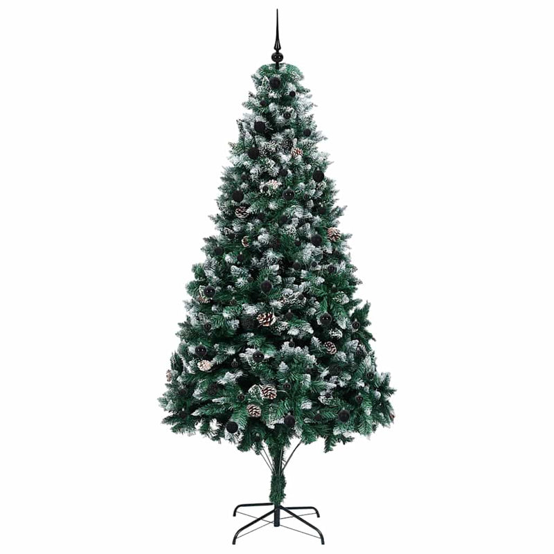 Brad de Crăciun artificial Verde 240 cm PVC și Oțel și Plastic