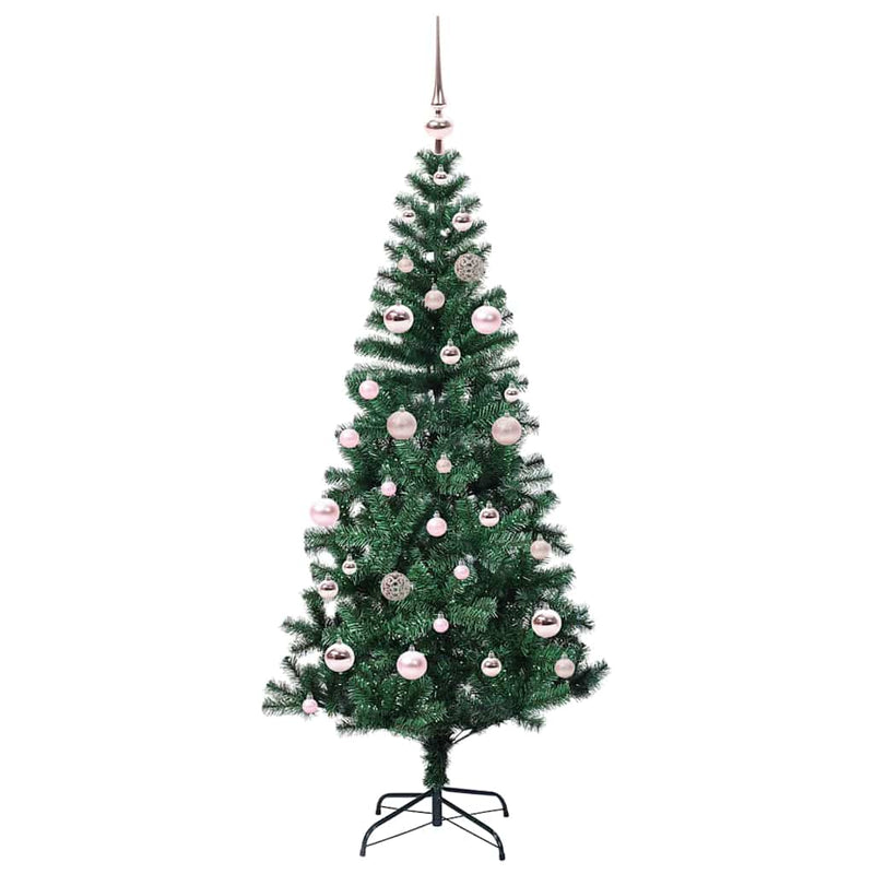 Pom de Crăciun artificial pre-iluminat cu 150 LED Verde 150 cm