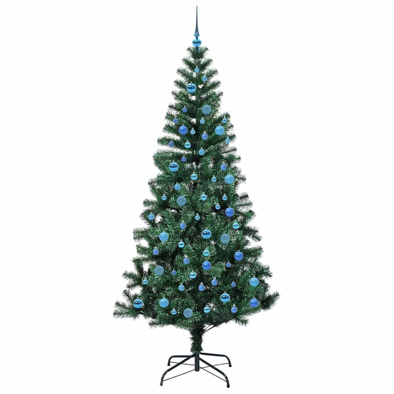 Pom de Crăciun artificial pre-iluminat cu 300 LED Verde 240 cm