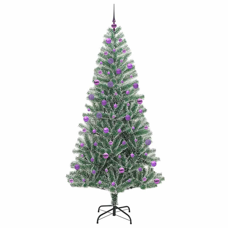 Pom de Crăciun artificial cu zăpadă imitată și lumină LED