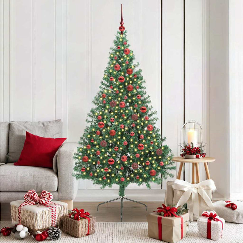 Pom de Crăciun artificial pre-iluminat Verde 180 cm PVC