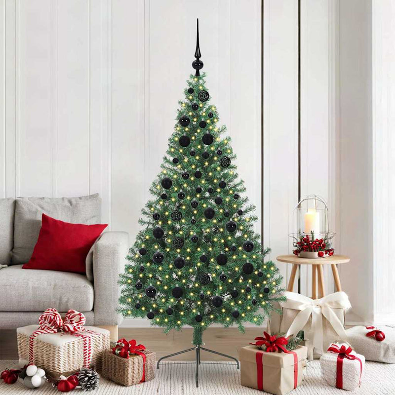 Pom de Crăciun artificial pre-iluminat Verde 180 cm PVC