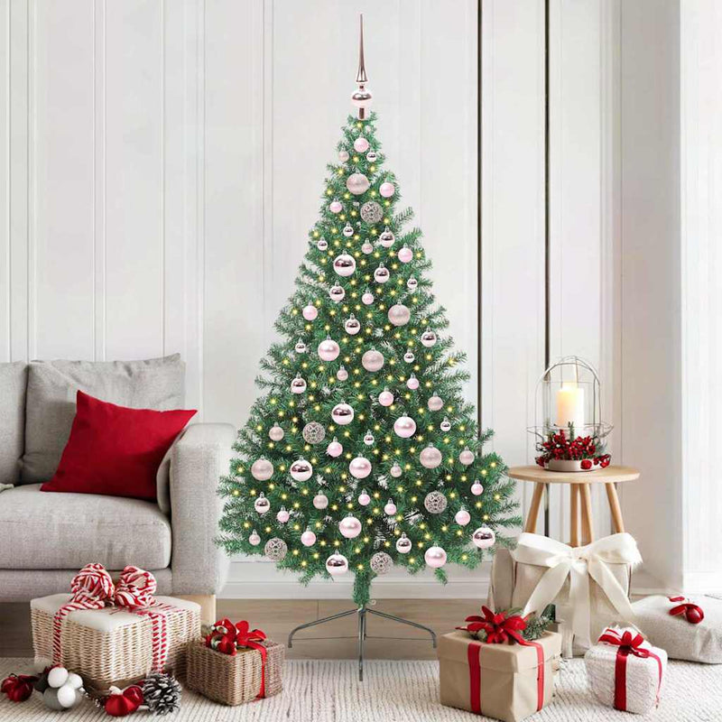 Pom de Crăciun artificial pre-iluminat Verde 180 cm PVC