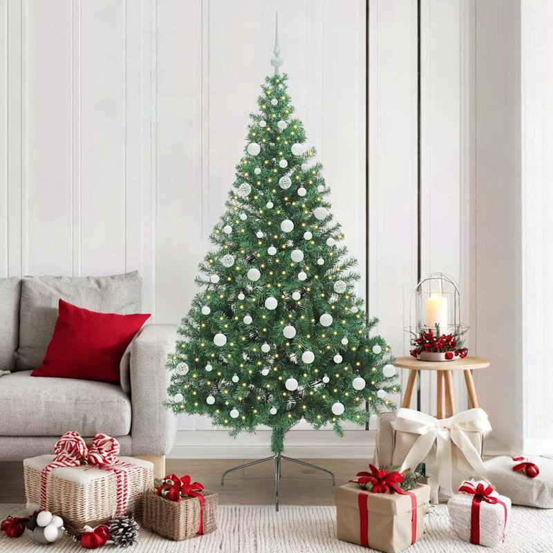 Pom de Crăciun artificial pre-iluminat Verde 180 cm PVC