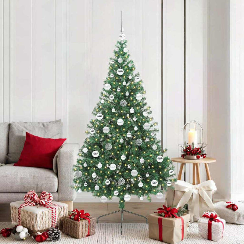 Pom de Crăciun artificial pre-iluminat Verde 180 cm PVC
