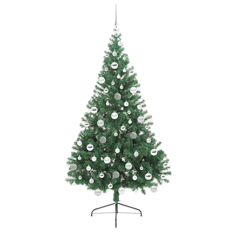 Pom de Crăciun artificial pre-iluminat Verde 180 cm PVC