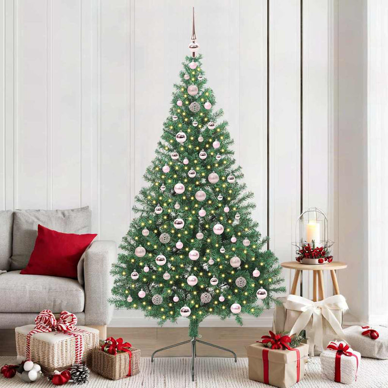 Pom de Crăciun artificial pre-iluminat Verde 210 cm PVC