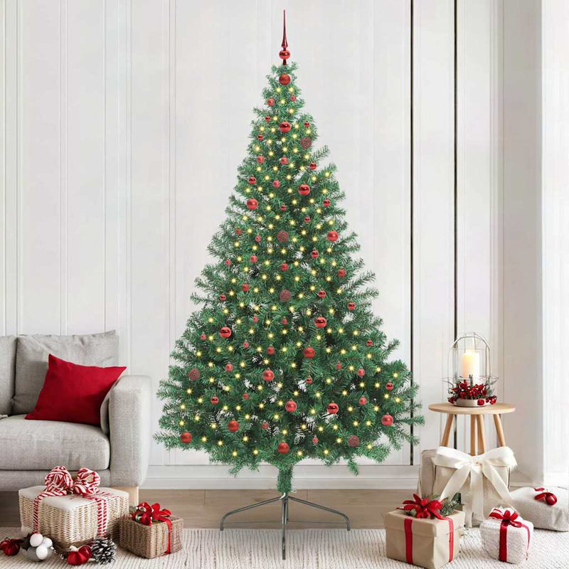 Pom de Crăciun artificial pre-iluminat Verde 240 cm PVC