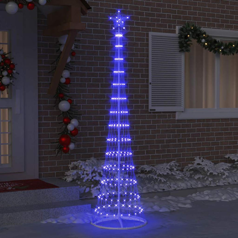 Brad de Crăciun LED albastru 250 cm Metal