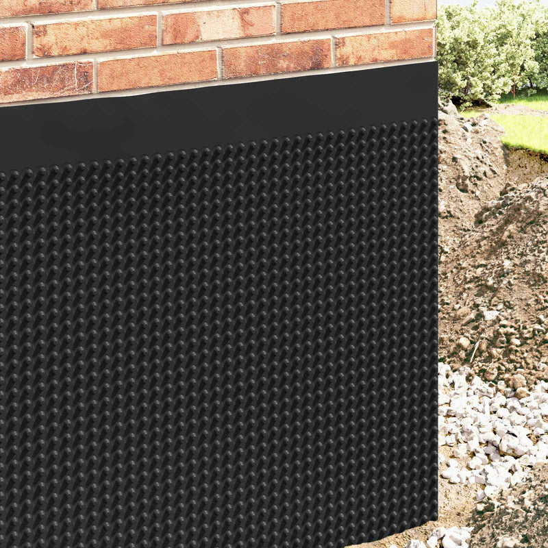 Foie de drenaj cu striații Negru 1 x 20 m HDPE