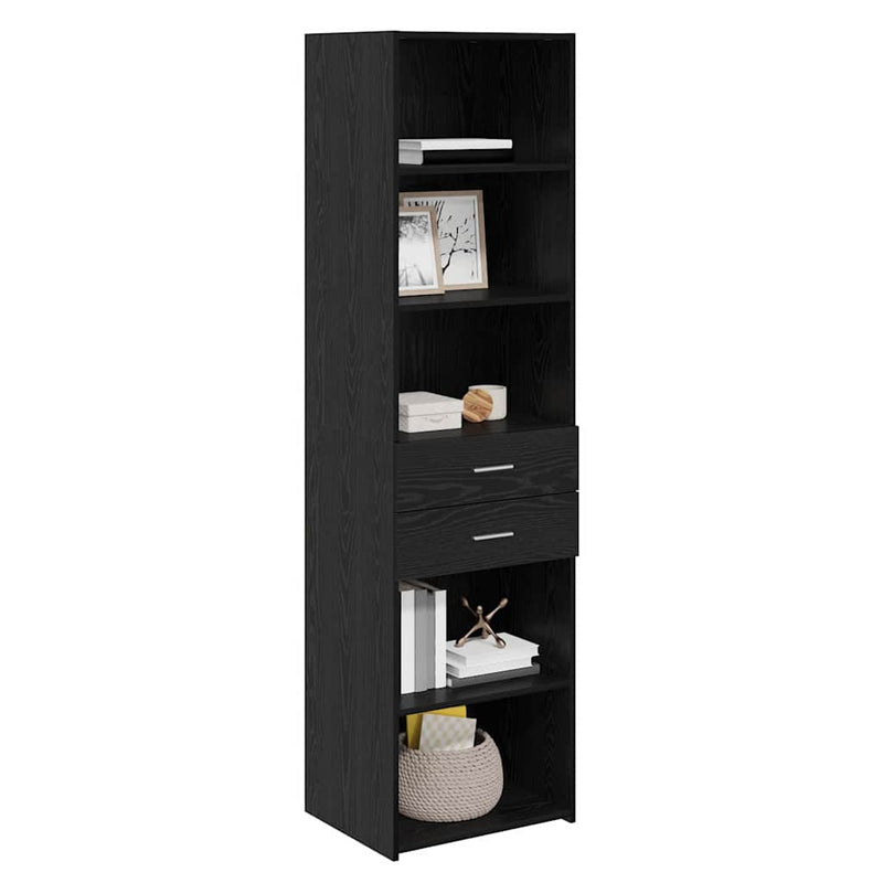 Bufet Stejar Negru 50 x 42,5 x 185 cm Lemn prelucrat