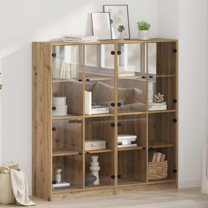 Bufet 2 buc. Stejar Artizanal 68 x 37 x 142 cm Lemn prelucrat