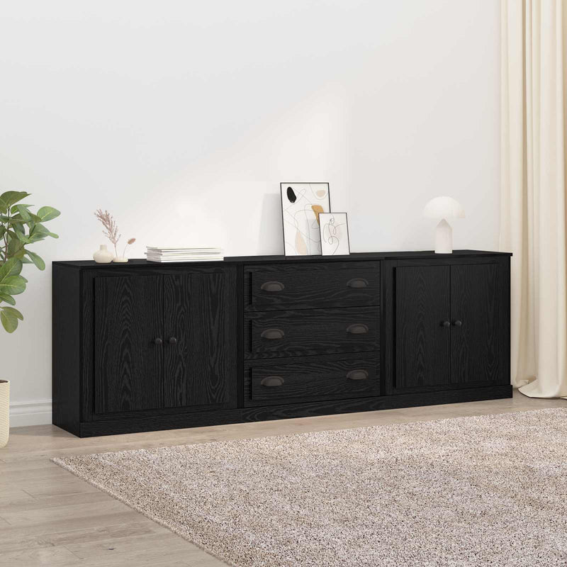 Bufeturi 3 buc. Stejar Negru 210 x 35,5 x 67,5 cm