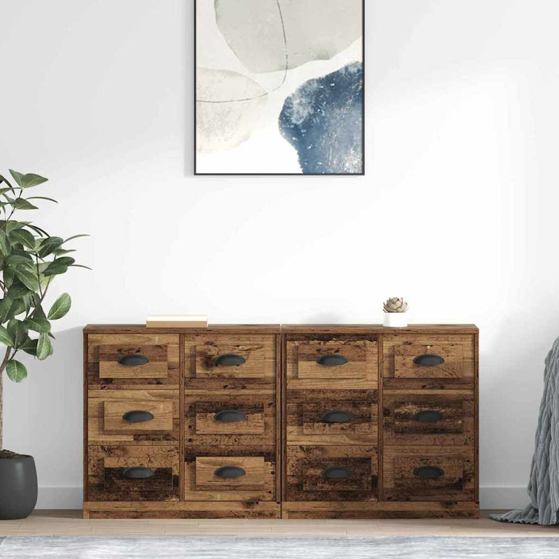 Bufeturi 2 buc. Lemn Vechi 70 x 35,5 x 67,5 cm Lemn prelucrat