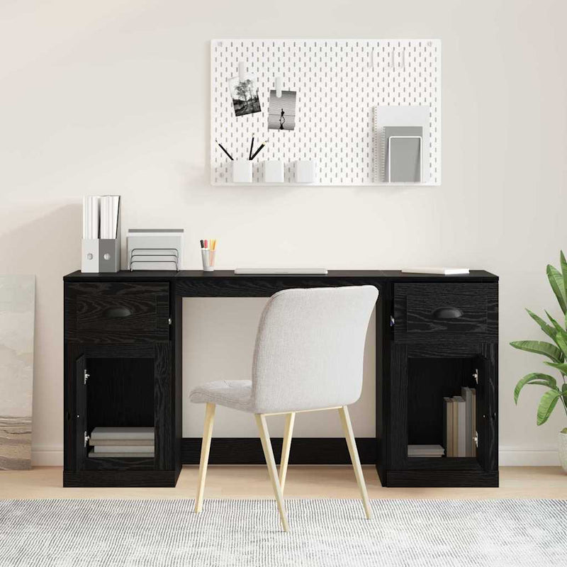 Birou cu dulap Stejar Negru Lemn prelucrat 154,5 x 50 x 75 cm