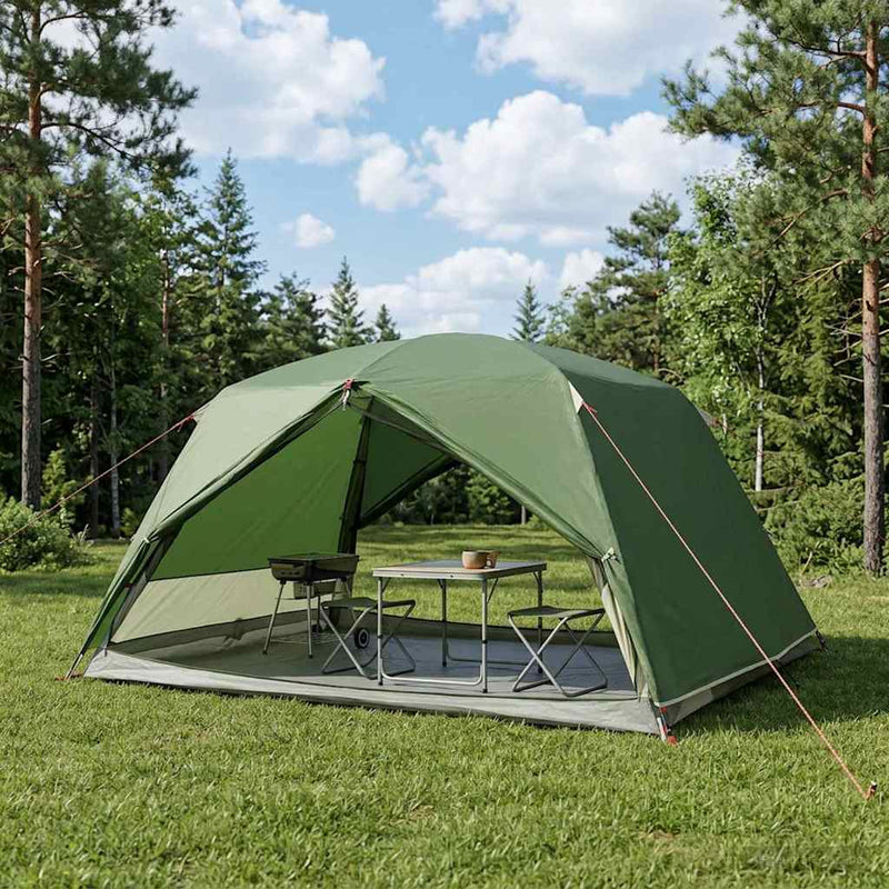 Cort de backpacking 4 persoană Verde