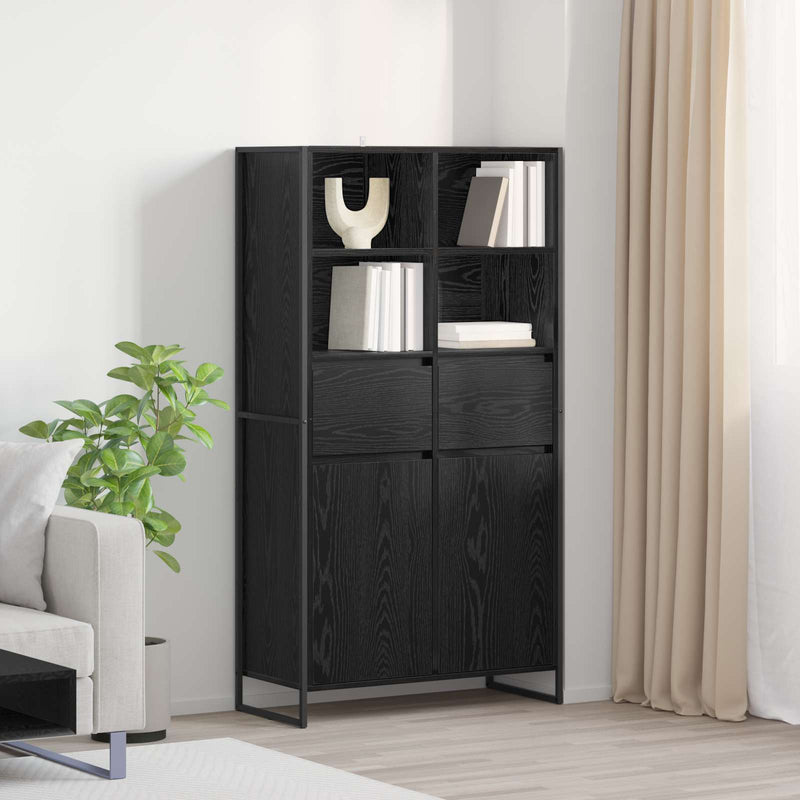 Bufet Stejar Negru 81 x 36 x 150.5 cm Lemn prelucrat