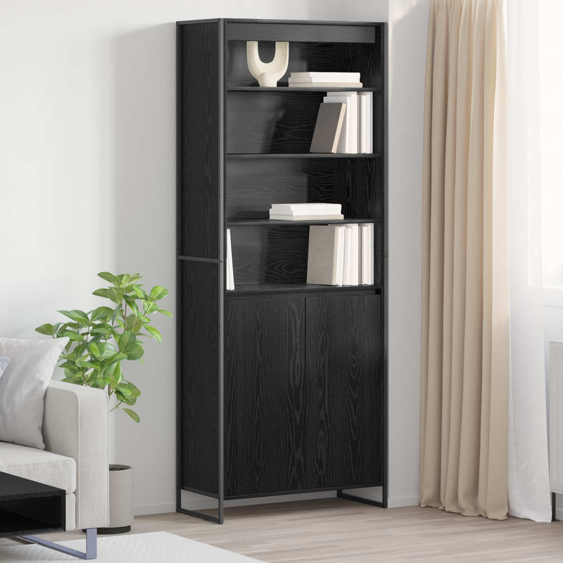 Dulapuri Înalte Stejar Negru 79 x 36 x 200 cm Lemn prelucrat