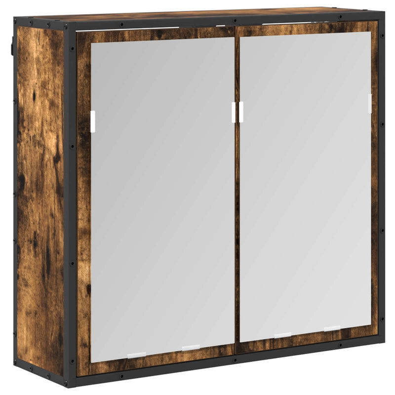 Set de mobilier pentru baie 4 buc. Stejar fumuriu