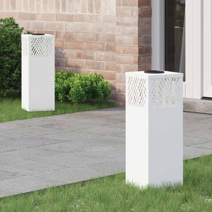 Lumină LED Solară pentru Alei 2 buc. Alb cald 18 x 18 x 50 cm