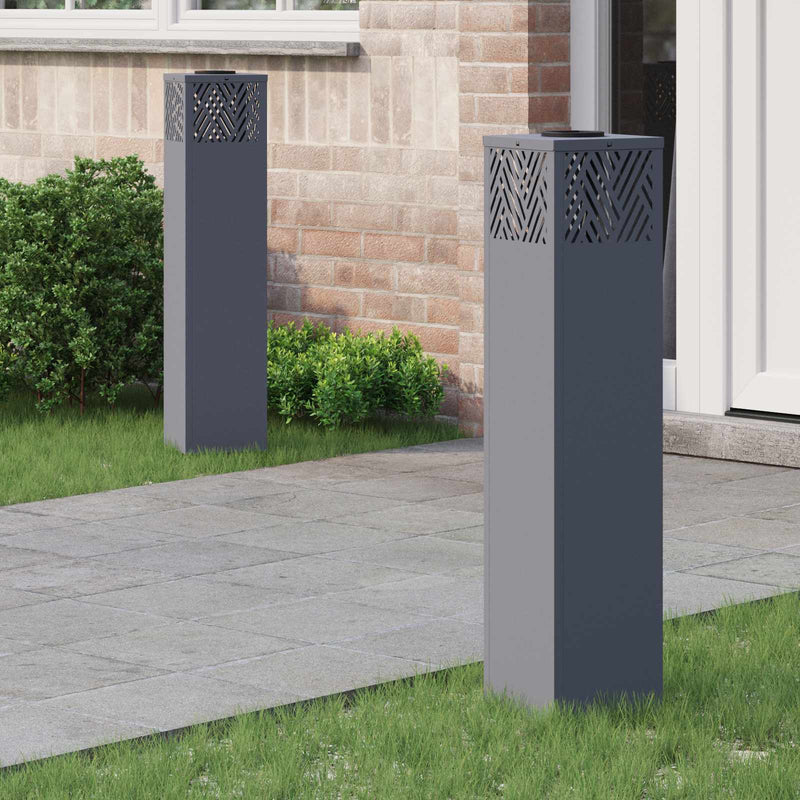 Lumină LED Solară pentru Alei 2 buc. Alb cald 18 x 18 x 80 cm