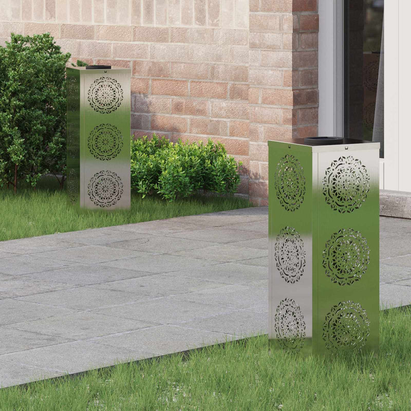 Lumină LED Solară pentru Alei 2 buc. Alb cald 18 x 18 x 50 cm