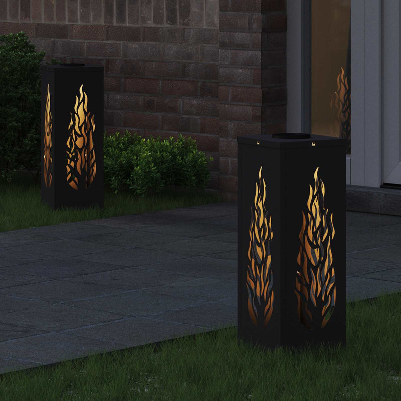 Lumină LED Solară pentru Alei 2 buc. Alb cald 18 x 18 x 50 cm