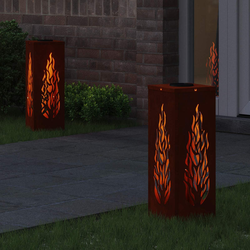 Lumină LED Solară pentru Alei 2 buc. Alb cald 18 x 18 x 50 cm