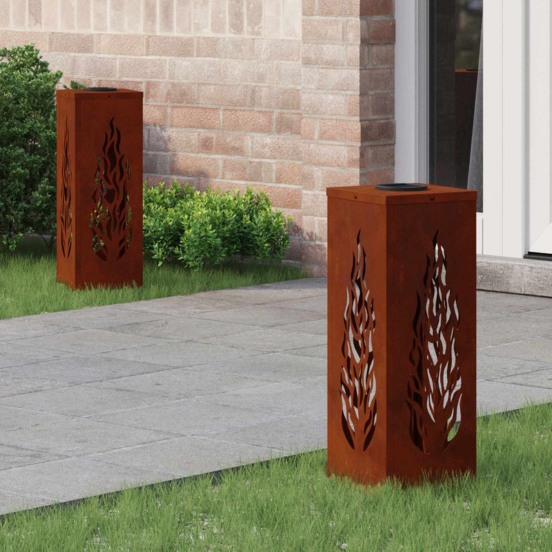 Lumină LED Solară pentru Alei 2 buc. Alb cald 18 x 18 x 50 cm