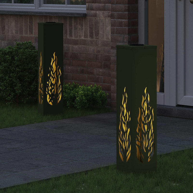 Lumină LED Solară pentru Alei 2 buc. Alb cald 18 x 18 x 80 cm