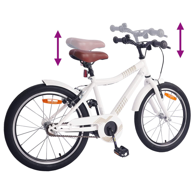 Bicicletă pentru Copii 18 Inci pentru 5-7 ani alb