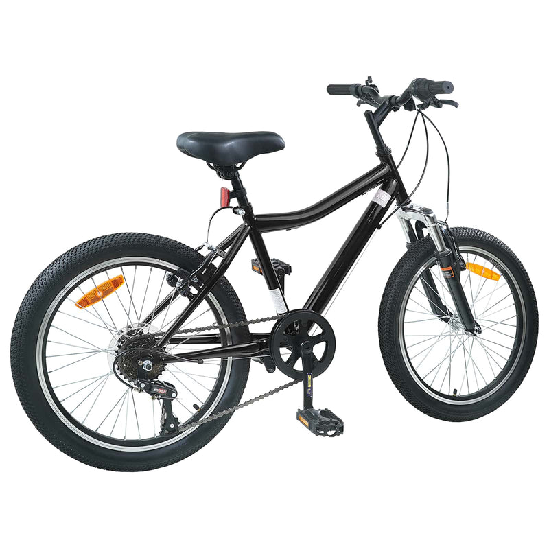 Bicicletă pentru Copii 20 Inci 6-Viteză pentru 6-11 ani Negru