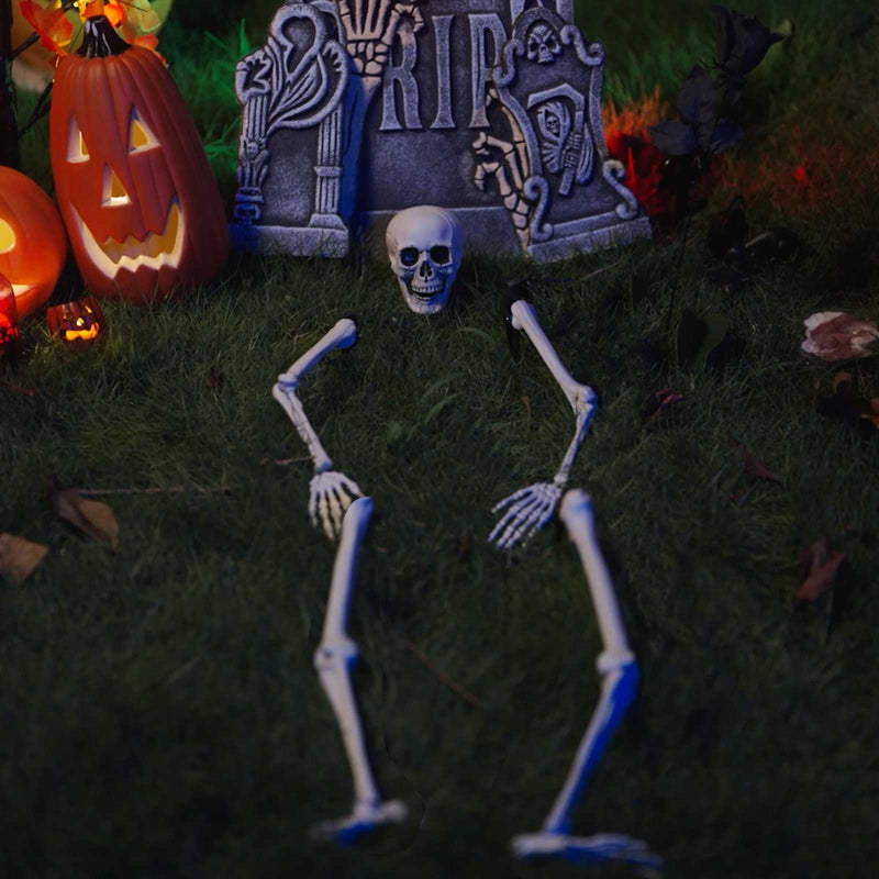 Schelet de Halloween cu colți pentru sol Alb 45,5 x 13 cm