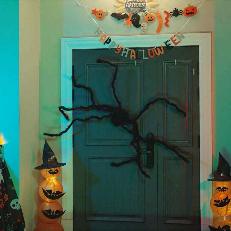 Decorațiune Păianjen de Halloween 3 buc. Negru 200 cm