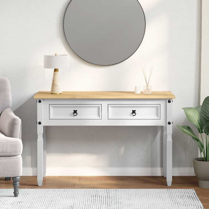 Masă laterală CORONA Alb 115 x 46 x 73 cm Lemn de pin masiv
