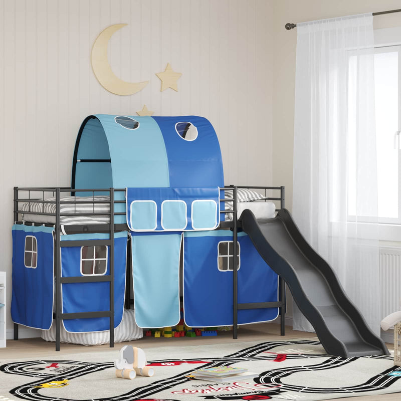 Cadru de pat supraetajat pentru copii cu perdele 100 x 190 cm
