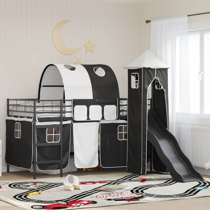 Cadru de pat supraetajat pentru copii Negru 80 x 200 cm Metal