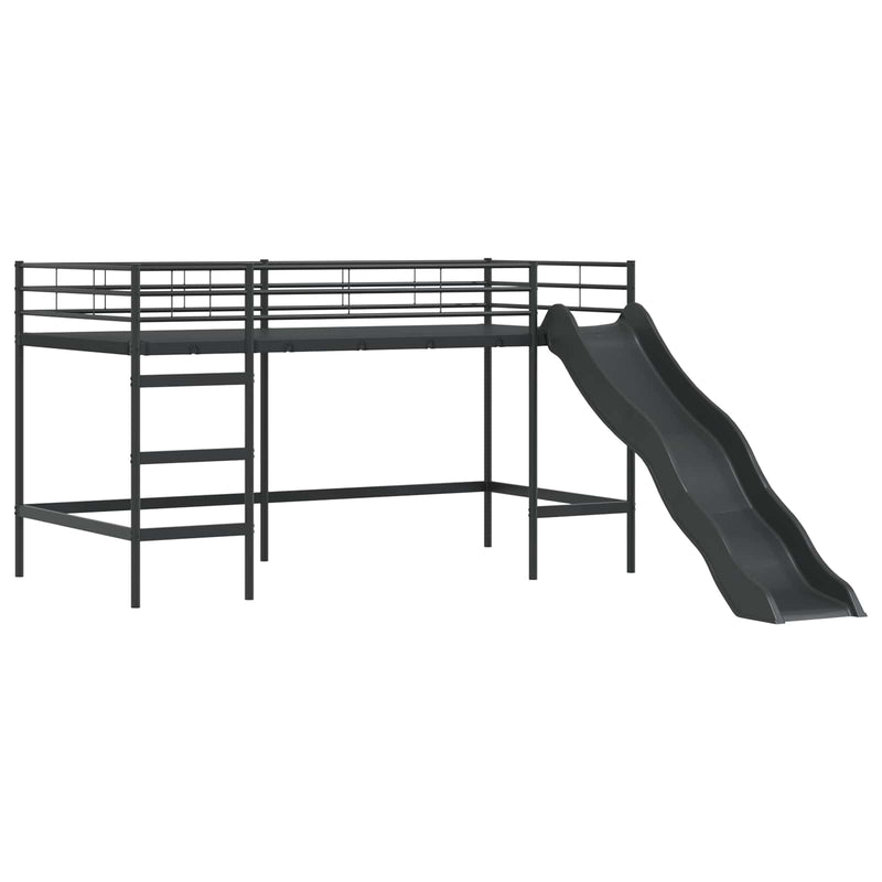 Cadru de pat supraetajat pentru copii Negru și Albastru Metal