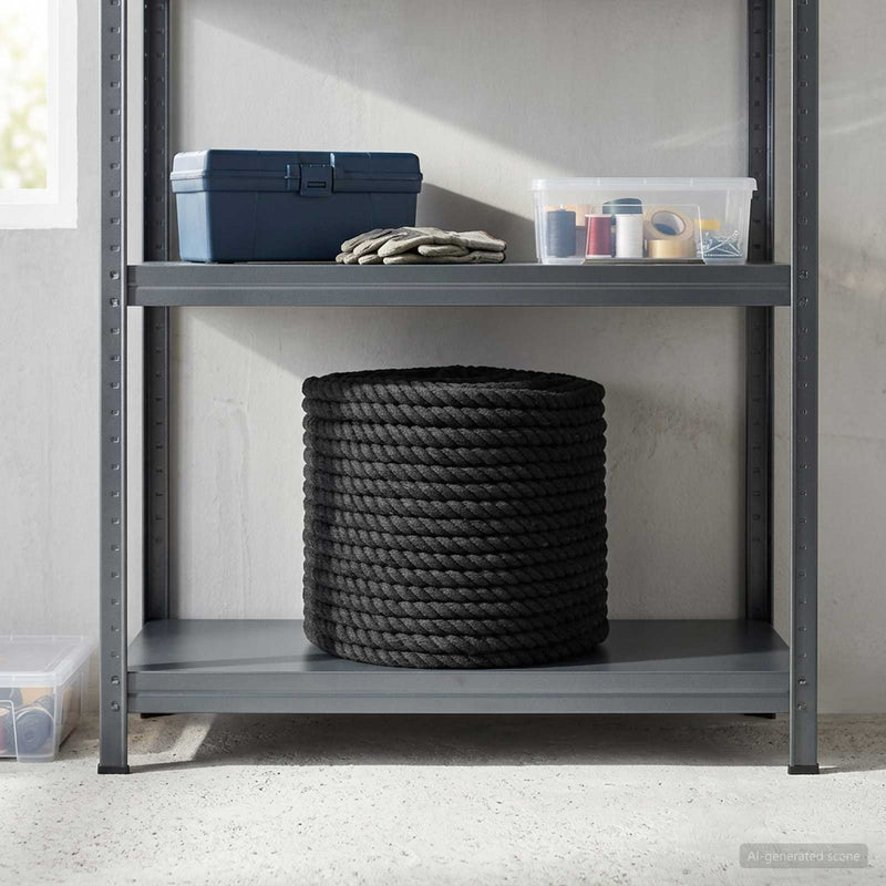 Sfoară din Bumbac 12 mm 50 m Negru 100% bumbac