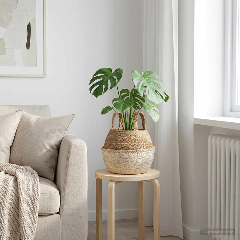 Vază pentru plante cu mânere Alb Ø 22 x 20 cm