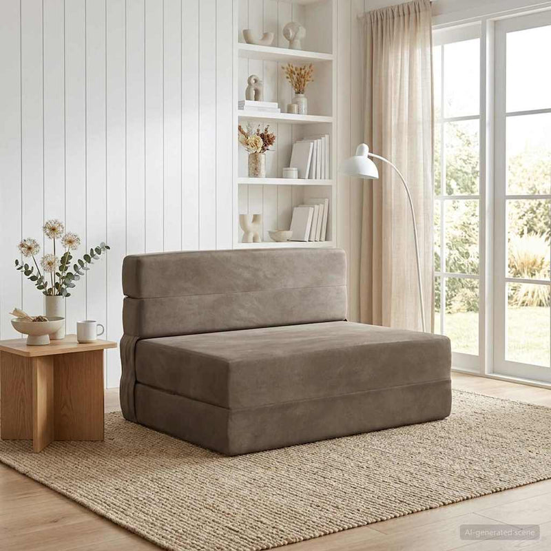 Canapea Pat Pliabilă Gri deschis 70 x 72 x 60 cm Țesătură