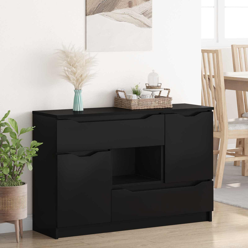 Bufet Negru 100 x 30 x 65,6 Lemn prelucrat