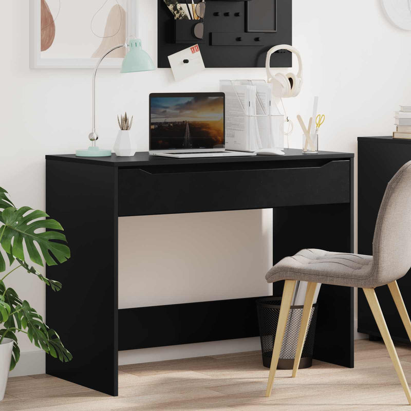 Birou cu sertar Negru 100 x 50 x 78 cm Lemn prelucrat