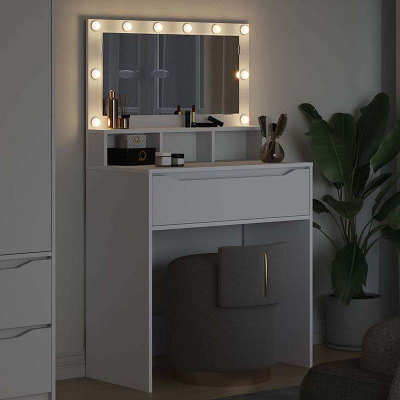 Mese de toaletă pentru dormitor Alb 80 x 39,6 x 135 cm